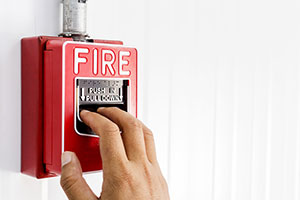 Fire alarm being pulled