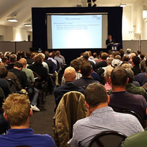 A group of people at the 18thEdition tech talk