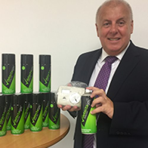 John Stones, MD of Gas Safe Europe wiht the new CO alarms